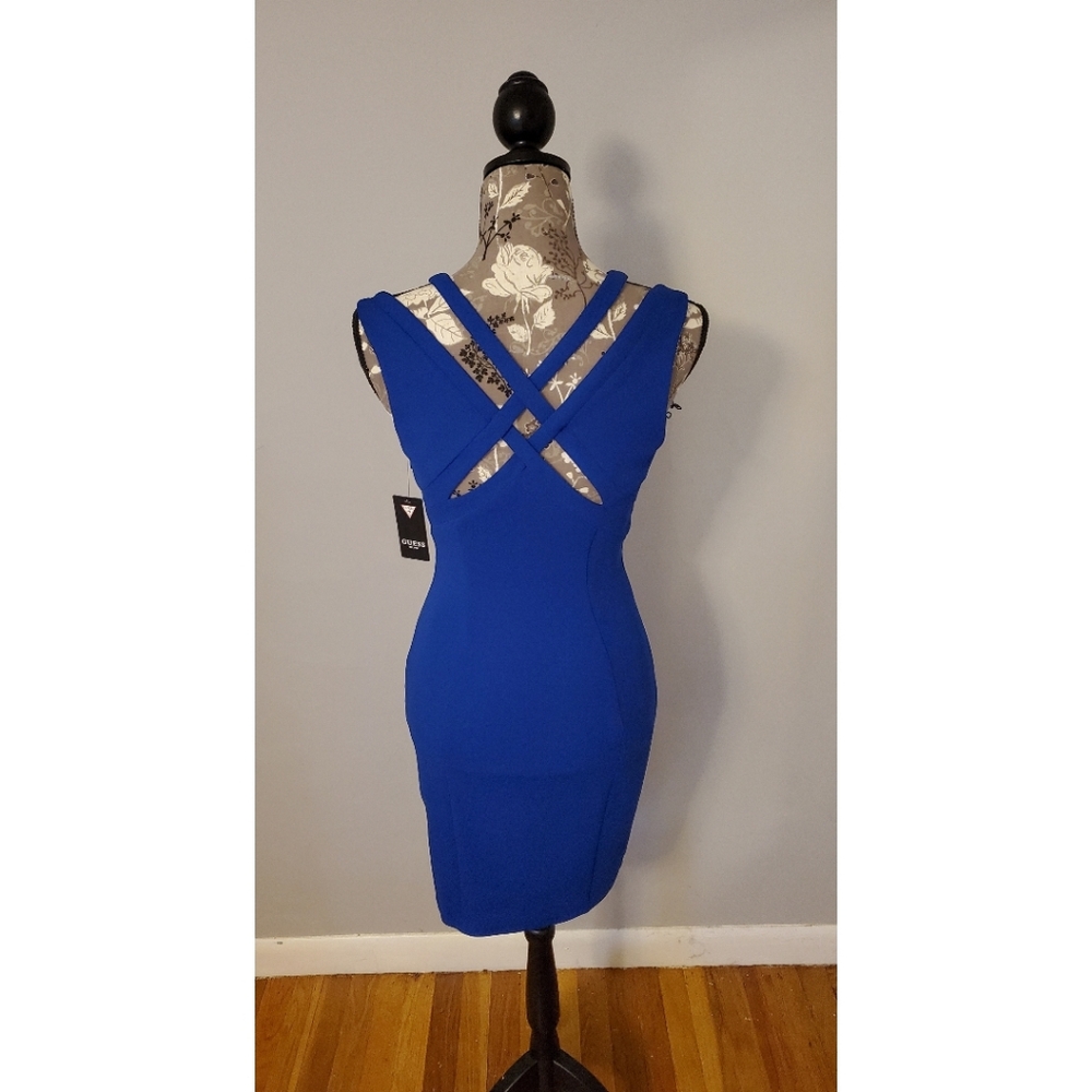 Cobalt blue Guess strappy bodycon dress
